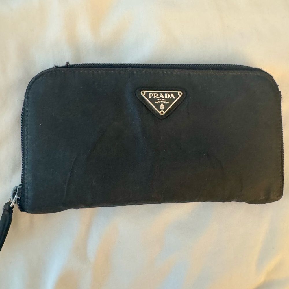 Prada Black Zip-Around Wallet